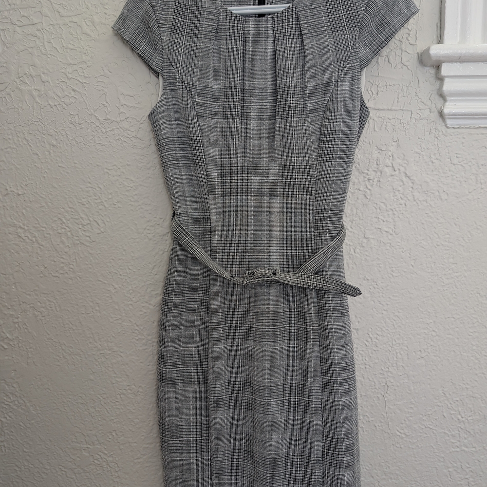 Elegant Gray Plaid Dress